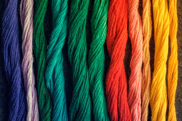 Multicolored cotton embroidery